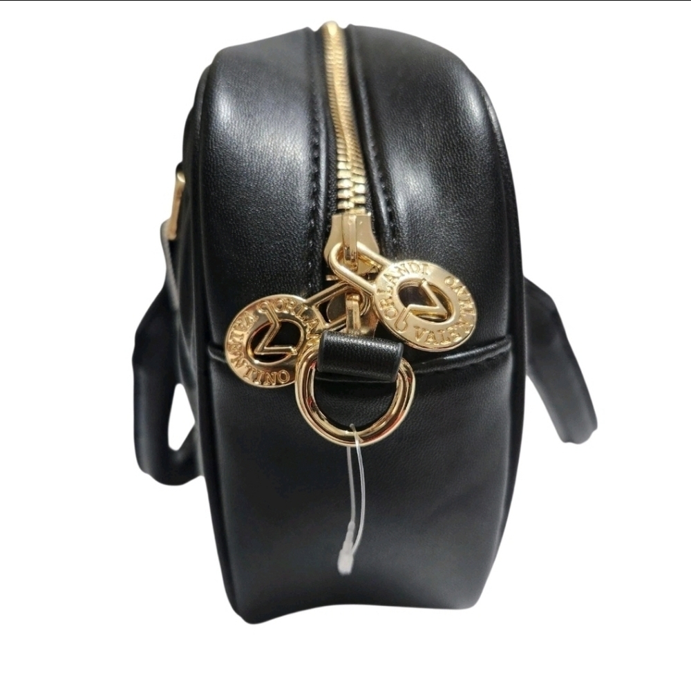 Valentino Orlandi Black Quilted Satchel with Gold Emblem - Picture 7 of 7